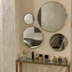 miroir rond en laiton doré trés bon qualité à petit prix