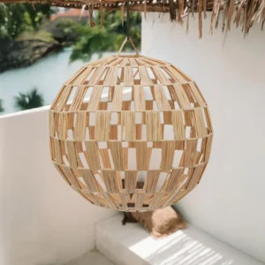 Abat-jour Suspension Boule en Raphia