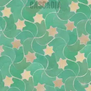 Zellige traditionnel Fen – motif étoilé et courbes organiques fait main