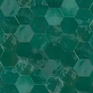 Pose de zellige Alvéoles en intérieur moderne – carreaux hexagonaux